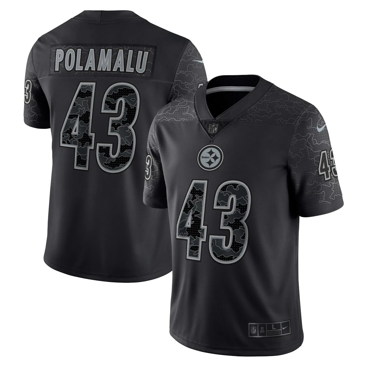 

Мужское джерси Nike Troy Polamalu Black Pittsburgh Steelers Retired Player RFLCTV Limited