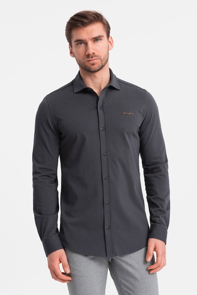 Хлопковая рубашка стандартного кроя Ombre, серый