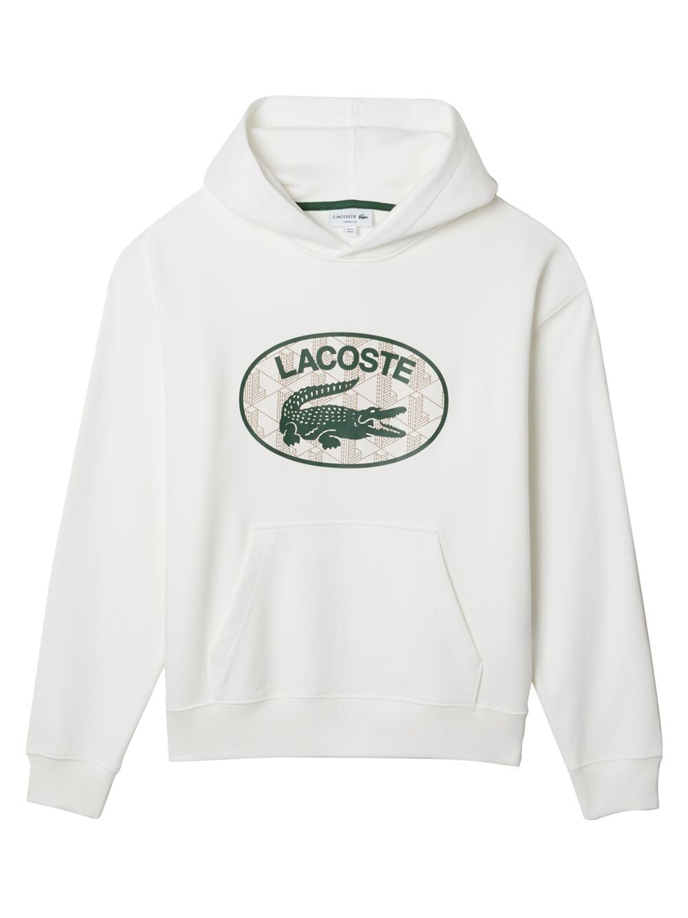 

Толстовка с капюшоном свободного кроя с логотипом Lacoste, Белый