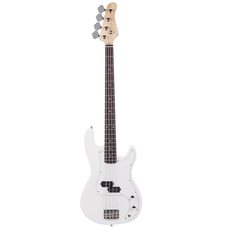 Басс гитара Glarry GP Electric Bass Guitar White Bass + Bag + Strap + Amp Wire + Plectrum + Spanner Tool