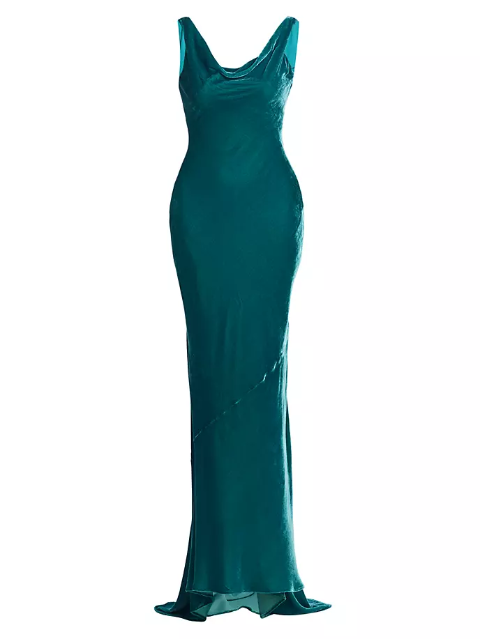 Бархатное платье Asher с драпировкой Saloni, цвет amazonite платье saloni asher цвет peony