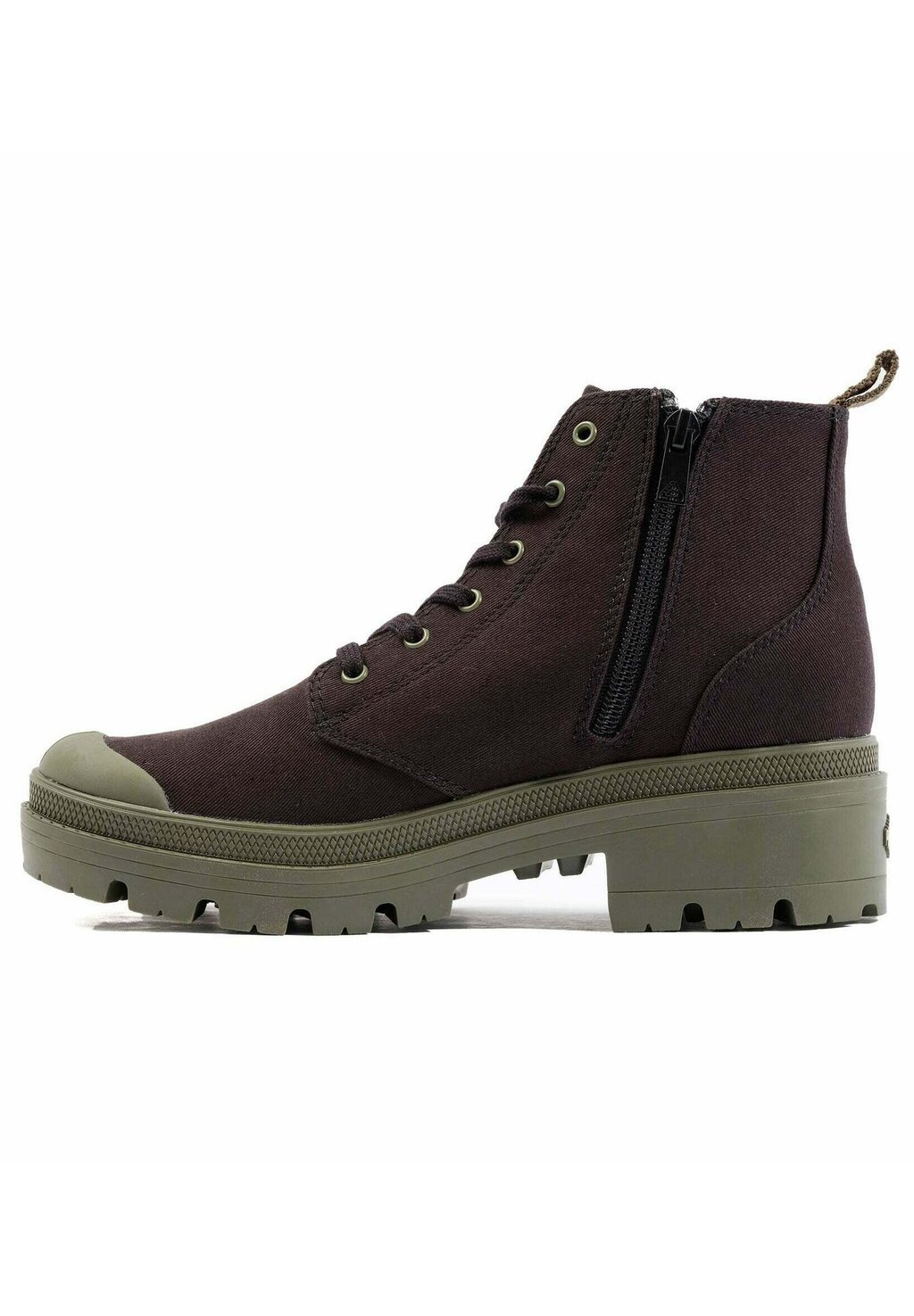 

Ботильоны на платформе BASE TWILL Palladium, цвет black olive night