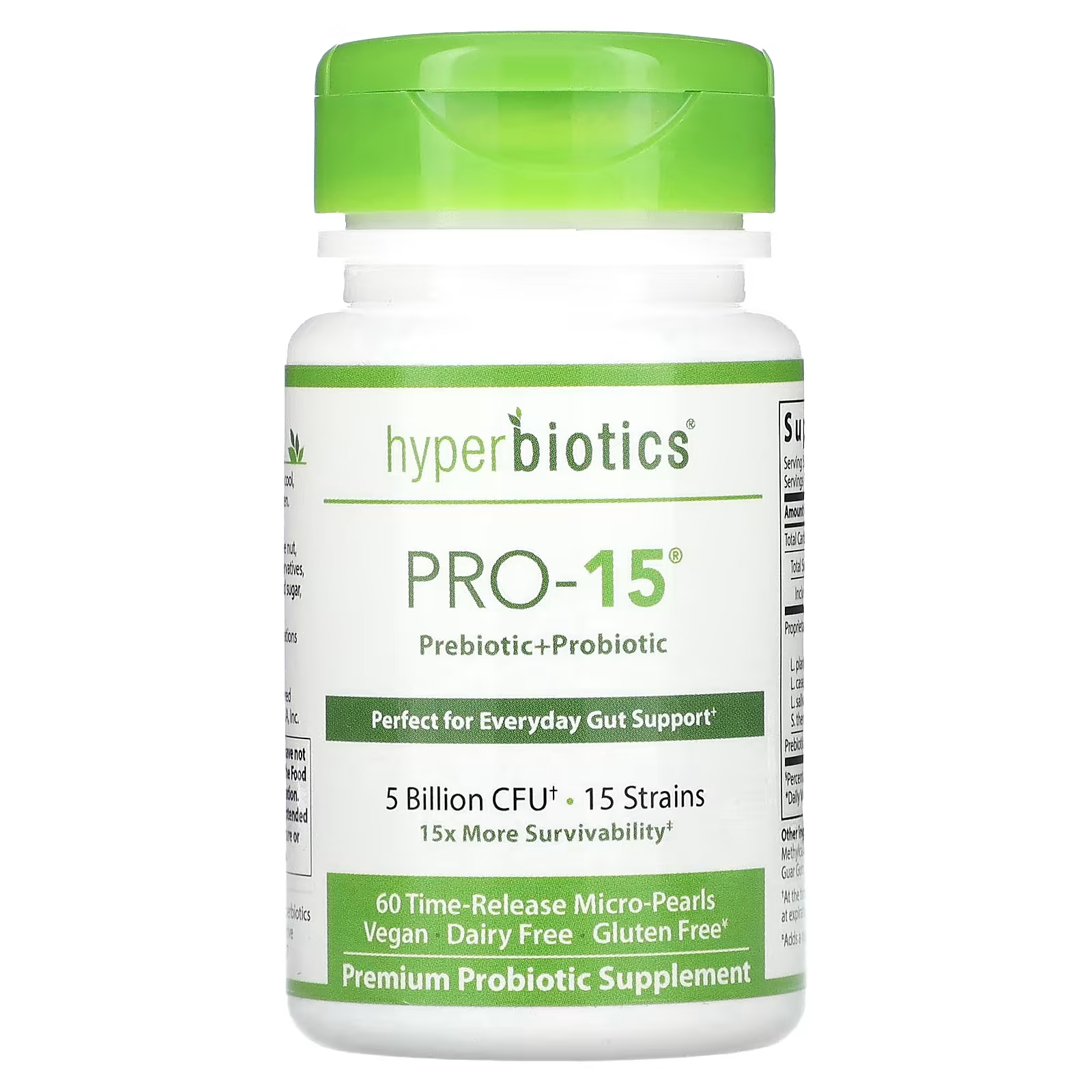 цена Пребиотик Hyperbiotics PRO-15 без глютена, 60 капсул