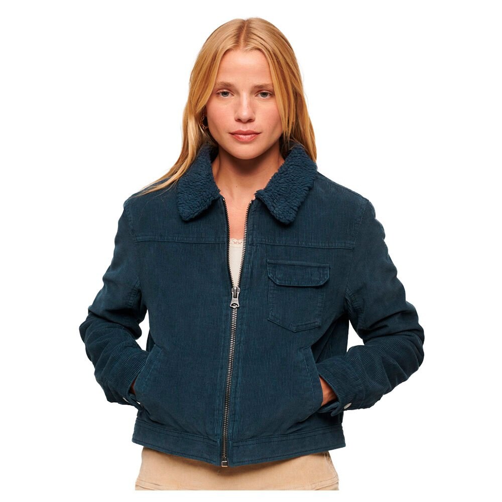 

Куртка Superdry Cord Lined Cropped, синий