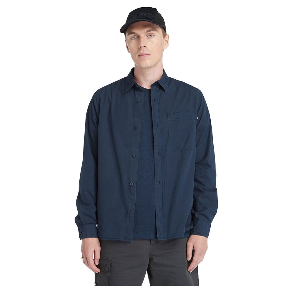 

Рубашка с длинным рукавом Timberland Garment Dye Poplin, синий