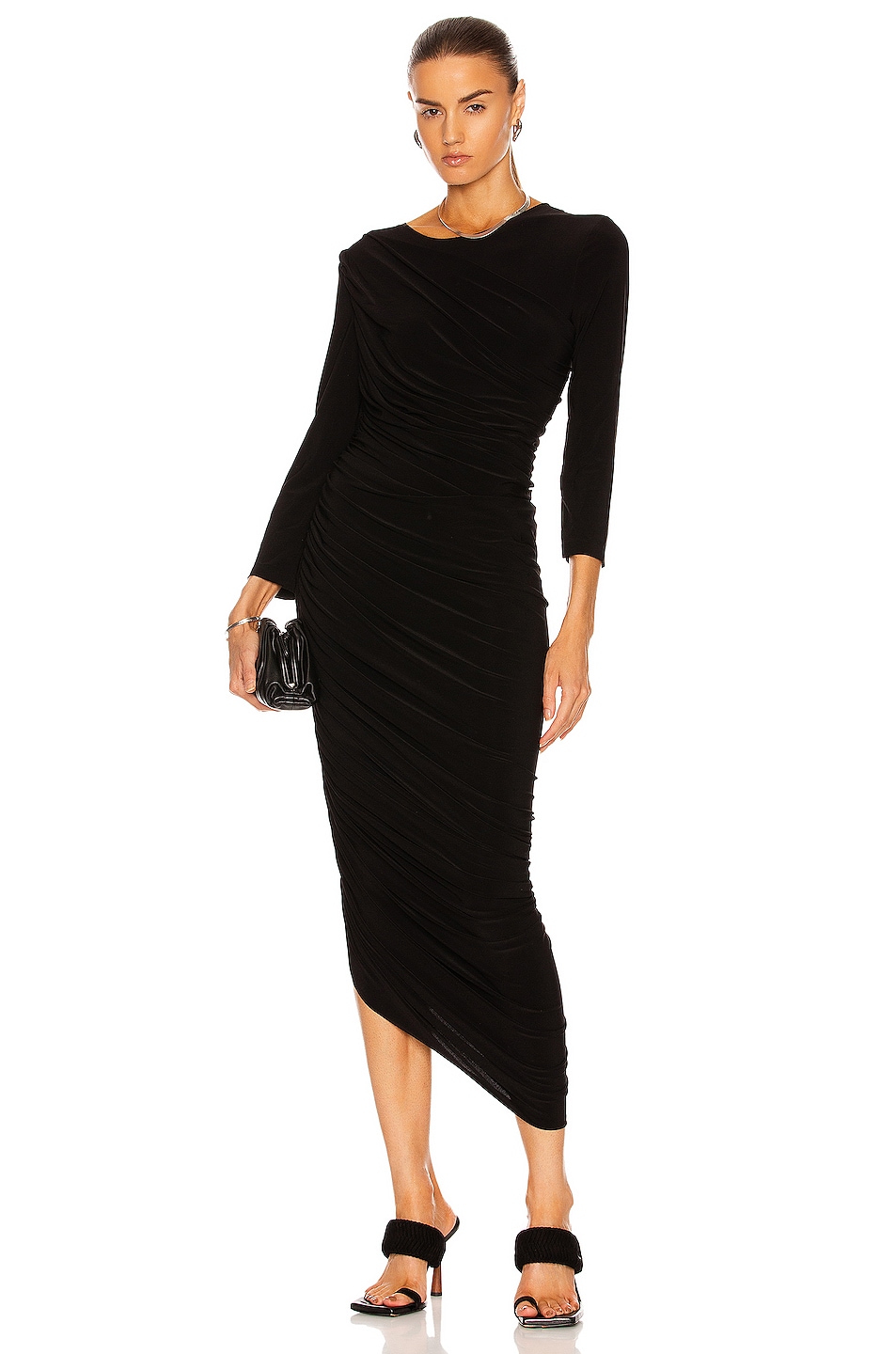 Платье Norma Kamali Long Sleeve Diana Gown, черный