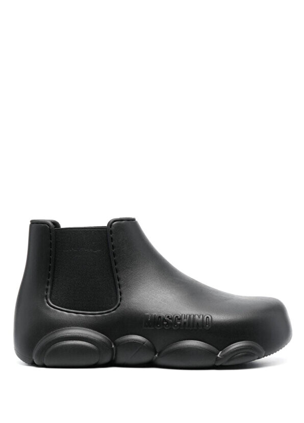 

Женские резиновые сапоги gummy black с логотипом Moschino