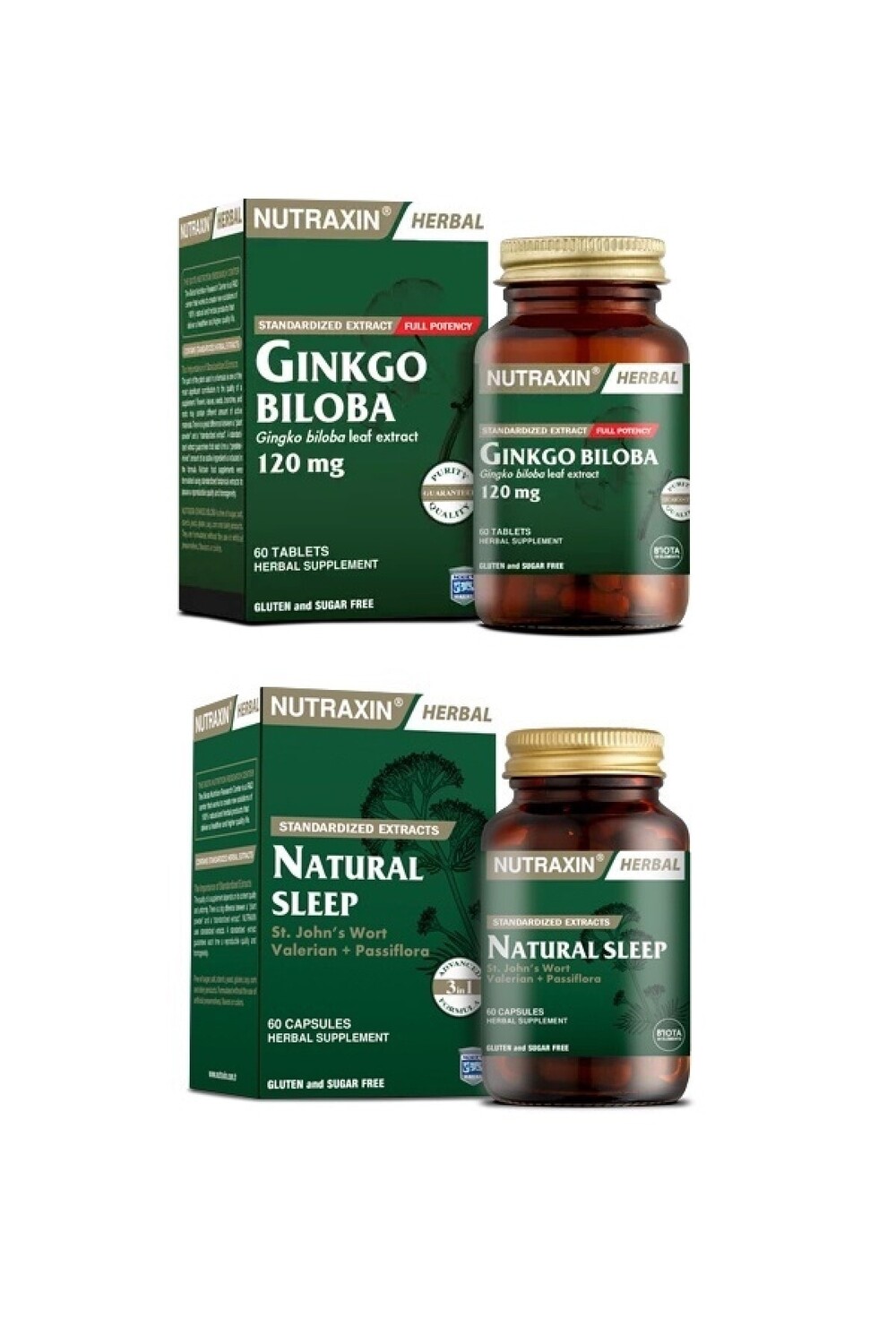 

Nutraxin Гинкго билоба 60 таблеток + натуральный сон 60 капсул