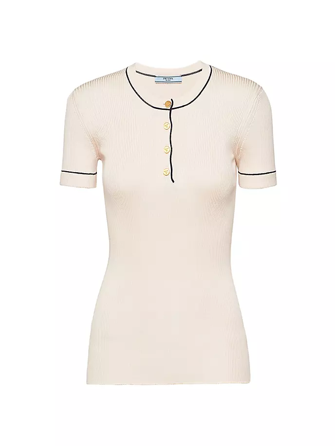 

Шелковый свитер с короткими рукавами Prada, цвет beige khaki