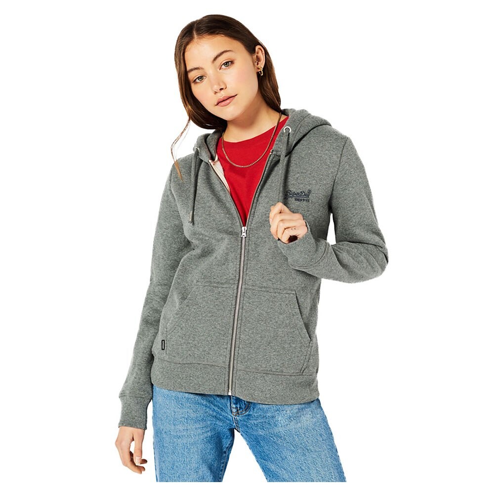 

Толстовка Superdry Vintage Logo Embroidered Full Zip, серый