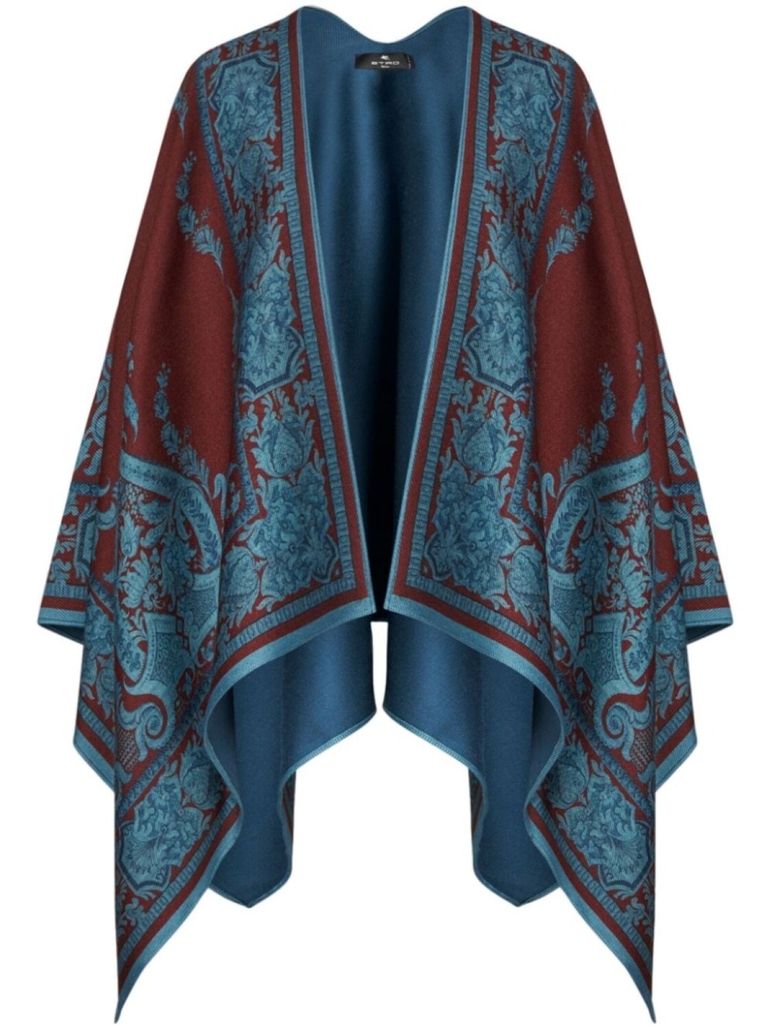 

ETRO шерстяная накидка с узором пейсли, красный