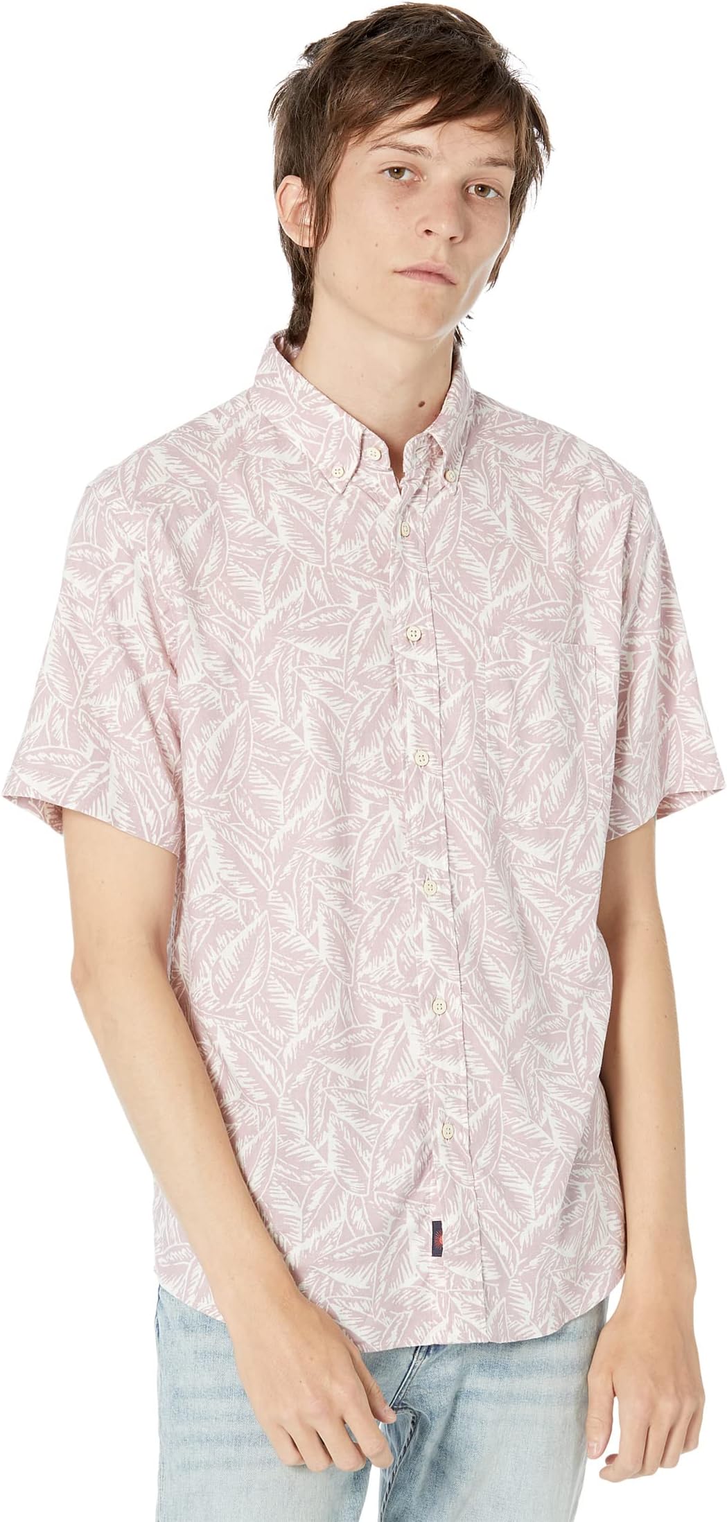 цена Рубашка с коротким рукавом Faherty, цвет Quartz Leaf Print