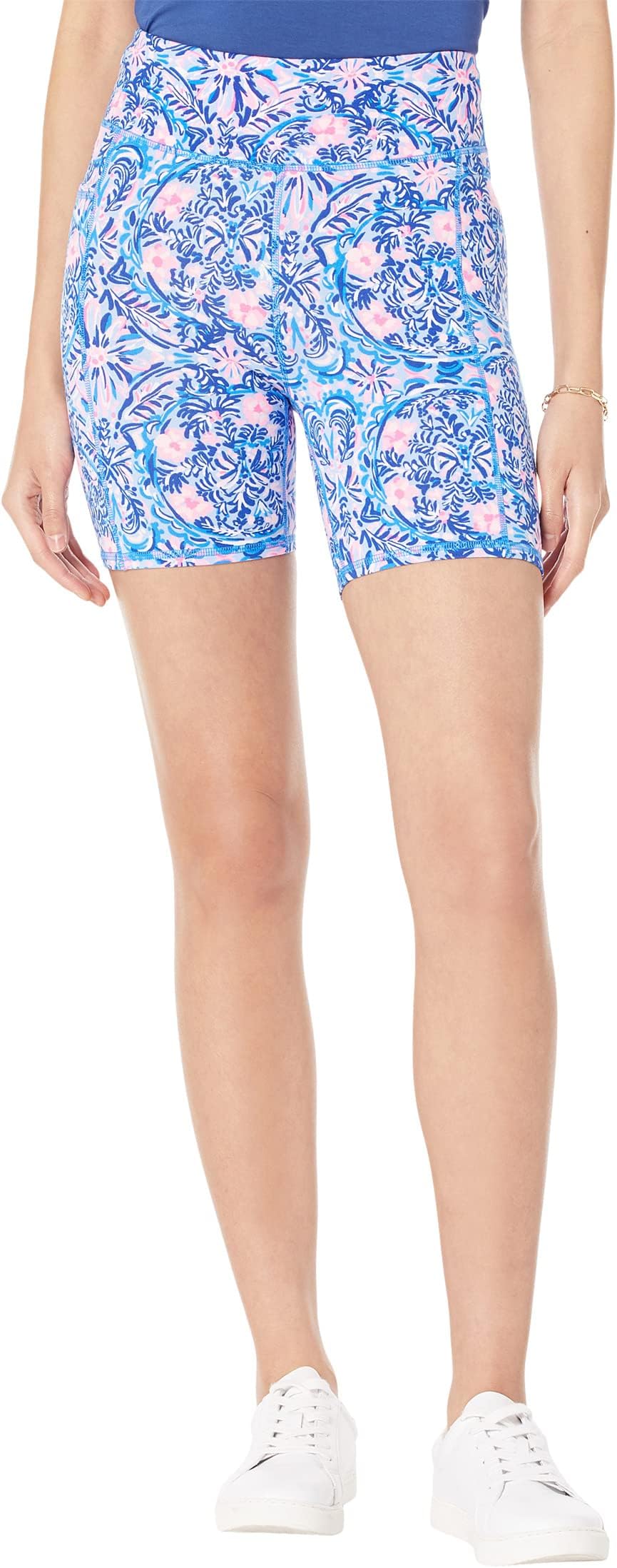 

Шорты с высокой посадкой Lilly Pulitzer, цвет Blue Peri Takin It Easy