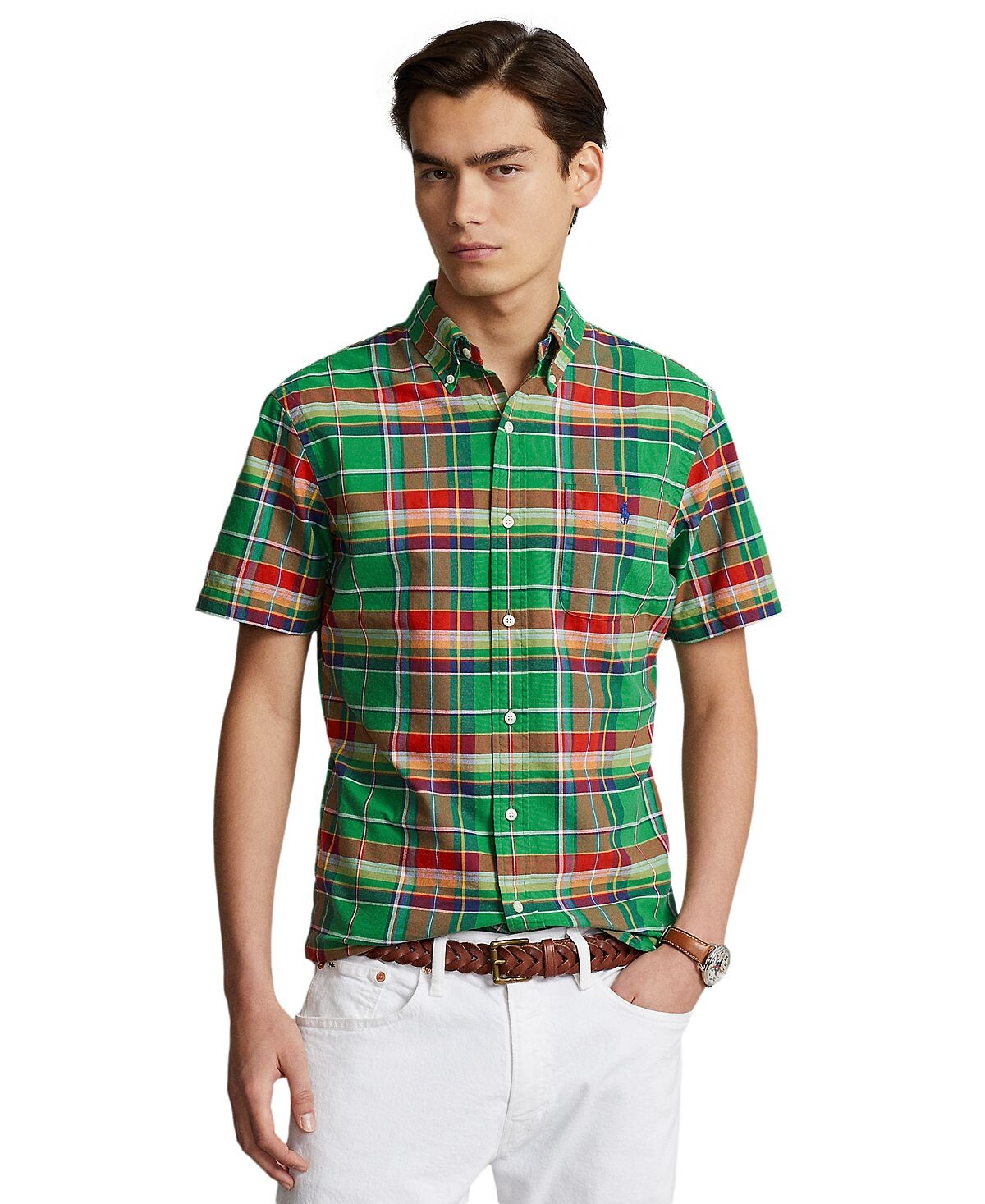 

Мужская оксфордская рубашка классического кроя в клетку Polo Ralph Lauren
