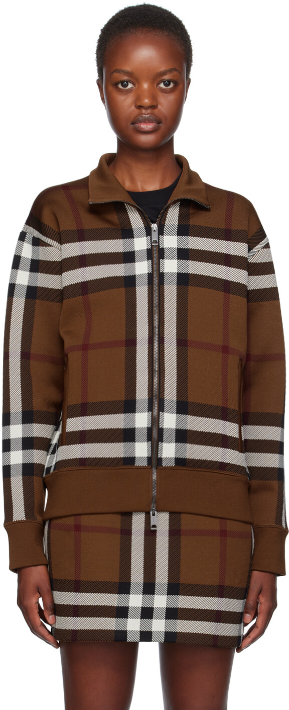 

Burberry Коричневая спортивная куртка в клетку, Коричневый