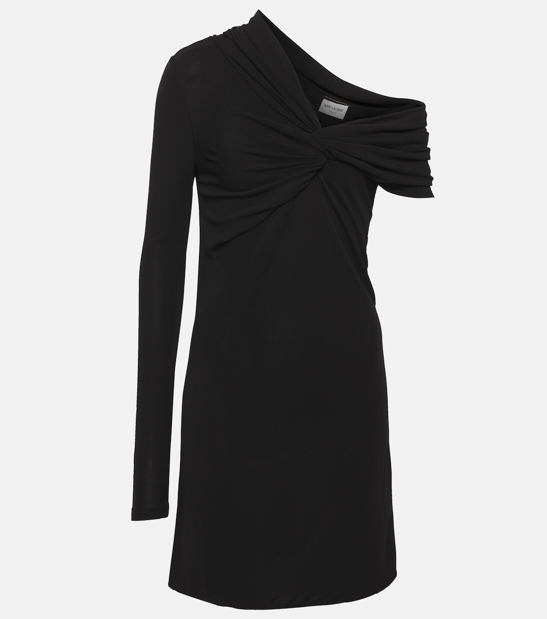 

Мини-платье из джерси с открытыми плечами Saint Laurent, синий
