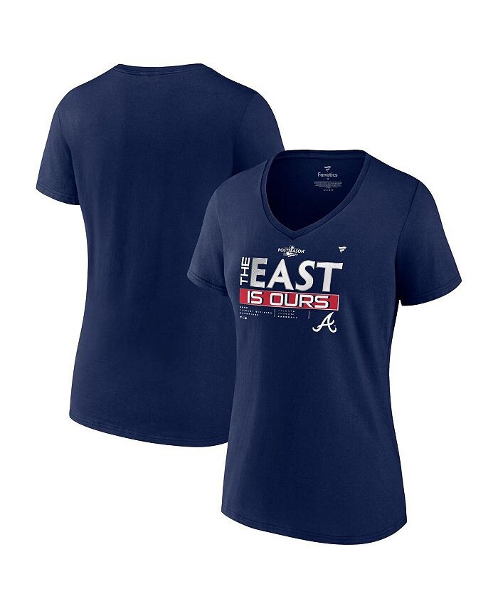 

Женская темно-синяя футболка с v-образным вырезом Atlanta Braves 2022 NL East Division Champions Locker Room Fanatics, синий