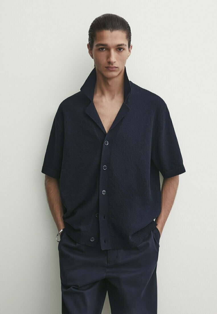 

Рубашка Massimo Dutti, цвет mottled dark blue