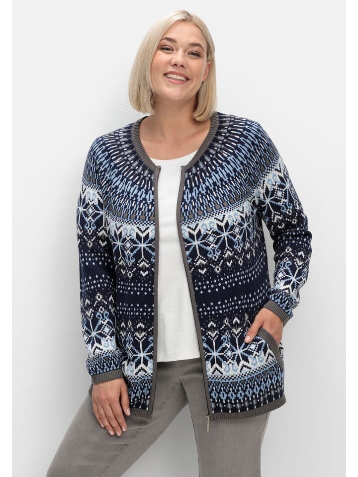 

Кардиган sheego Strickjacke, цвет hellblau gemustert
