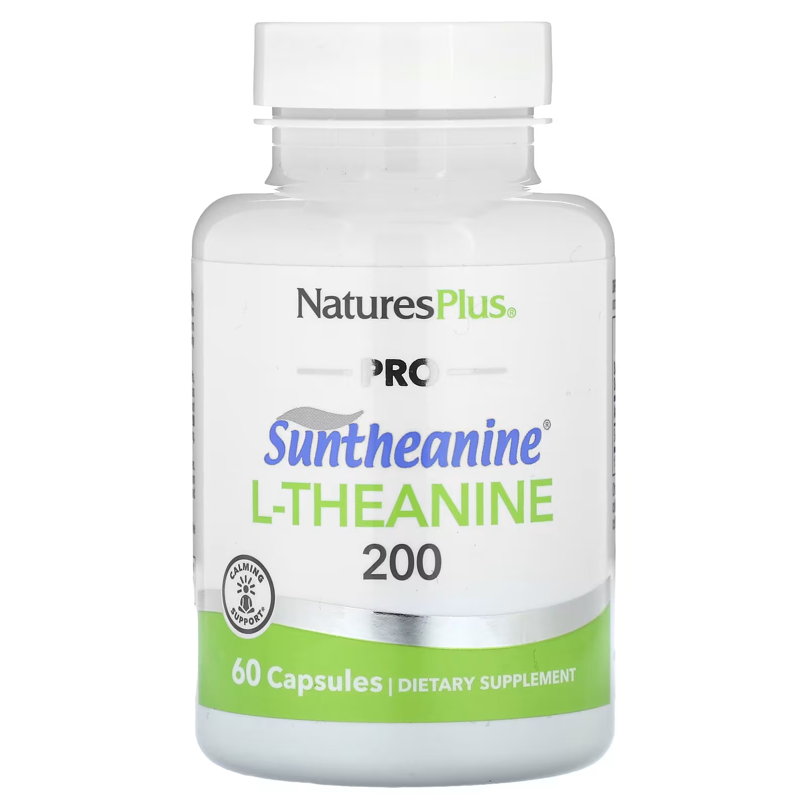 L-теанин NaturesPlus Pro Suntheanine 200 (100 мг), 60 капсул пищевая добавка ketologic relax keto bhb suntheanine 60 капсул