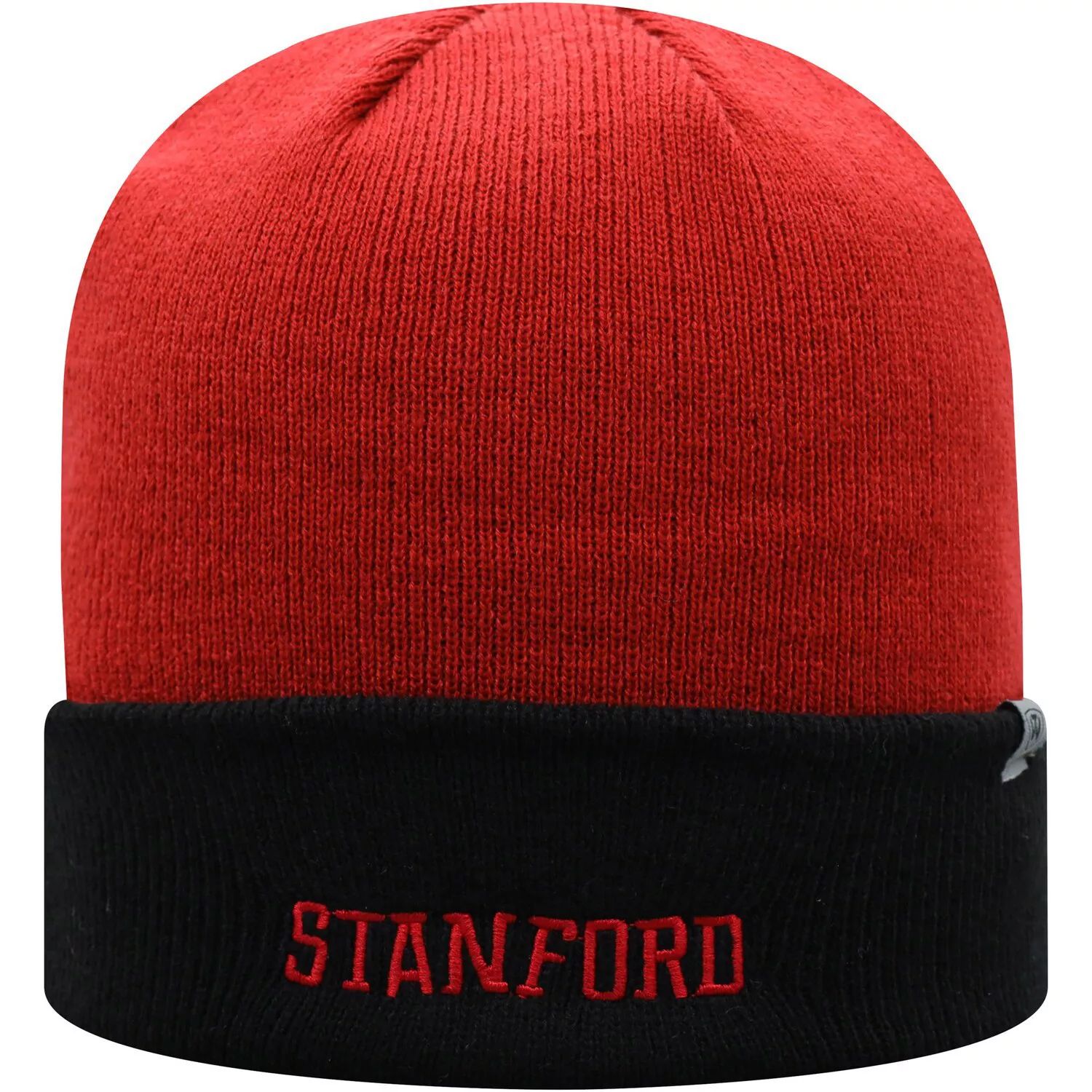 Мужская двухцветная вязаная шапка с манжетами Top of the World Cardinal/черная Stanford Cardinal Core