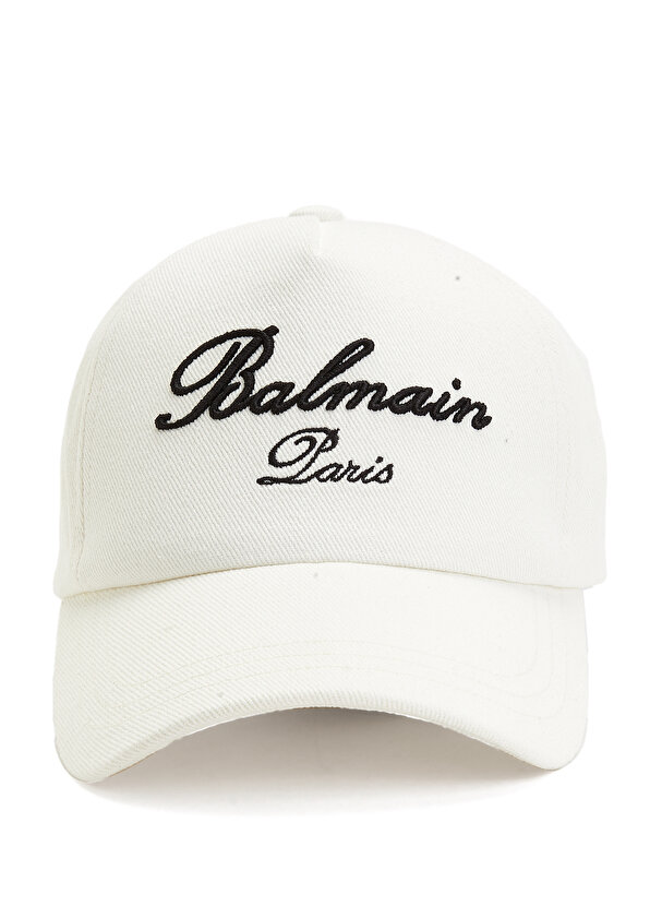 Женская шляпа с белым логотипом Balmain