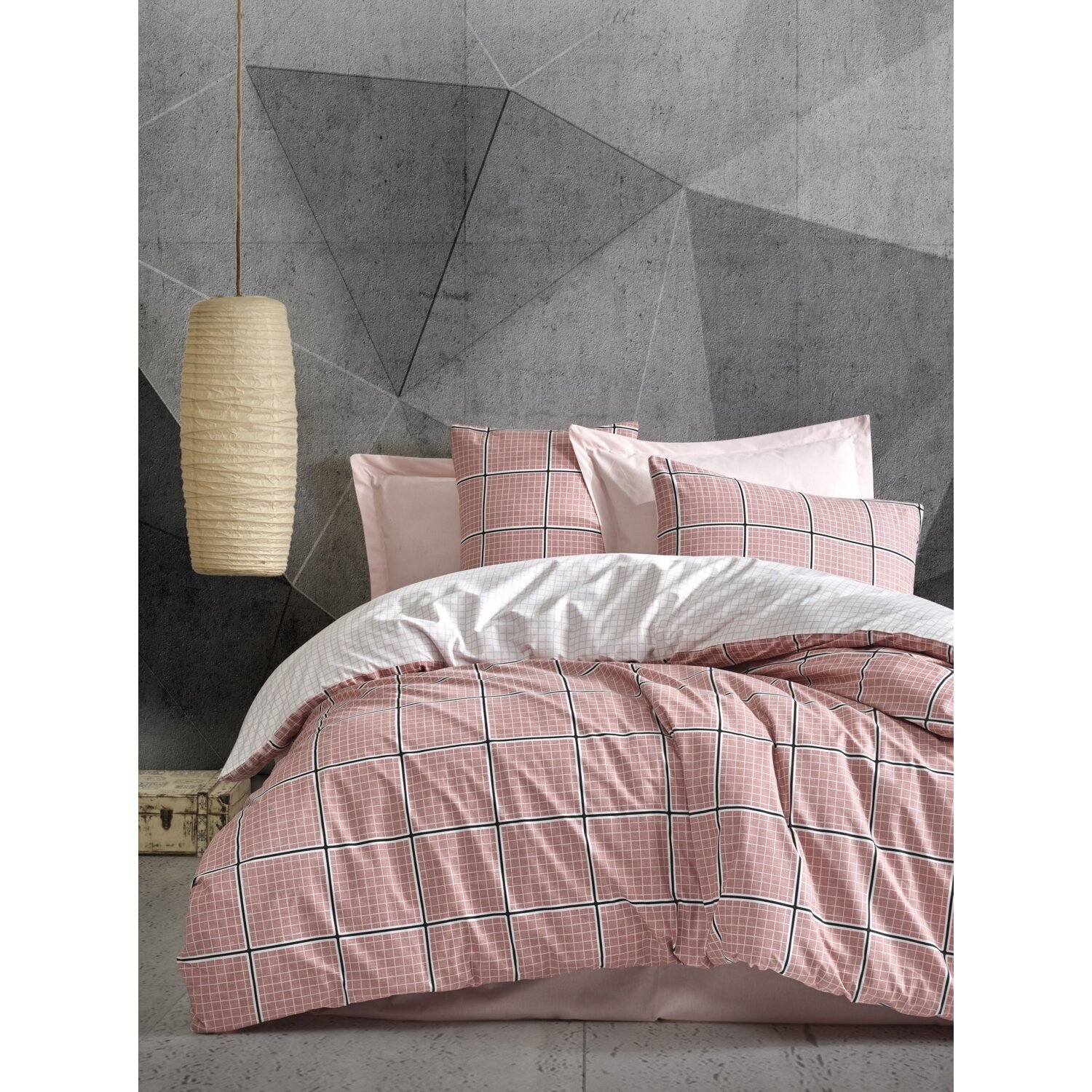 Комплект постельного белья Cotton Box Minimal Ranforce, двойной Ronny-розовый