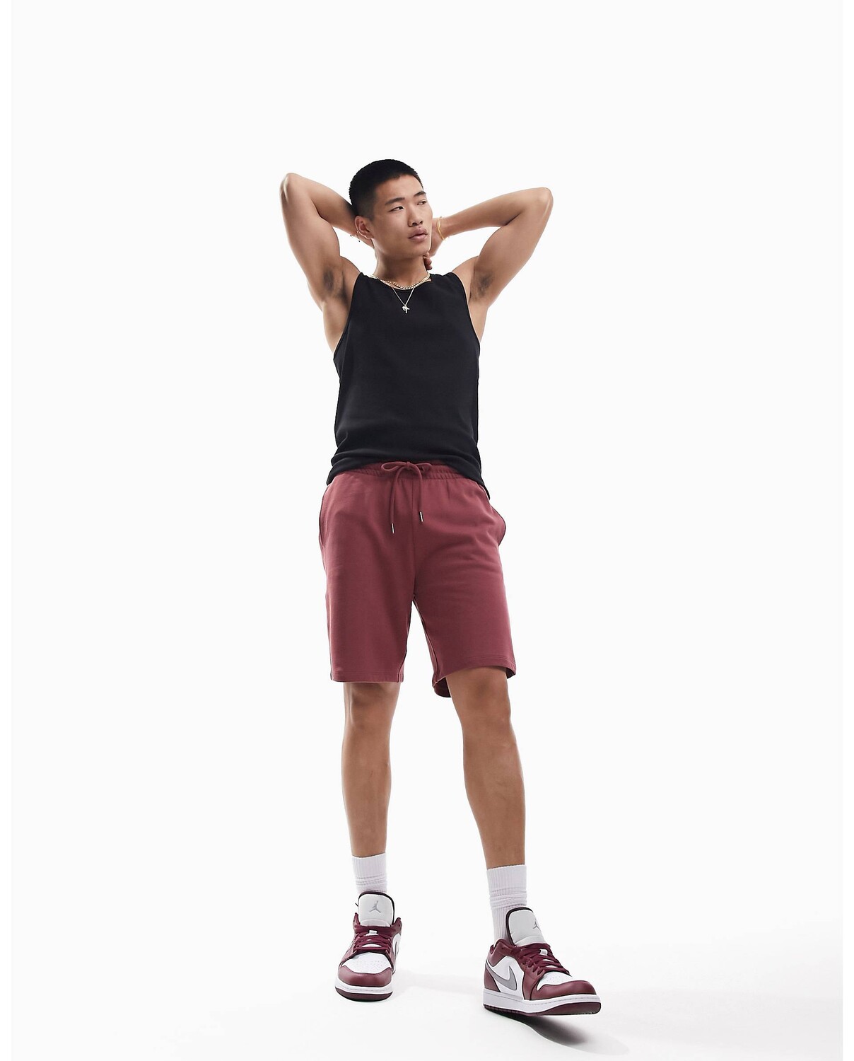 

Бордовые узкие шорты из джерси ASOS DESIGN