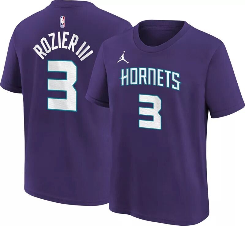 

Молодёжная футболка Jordan Charlotte Hornets Terry Rozier #3 фиолетового цвета