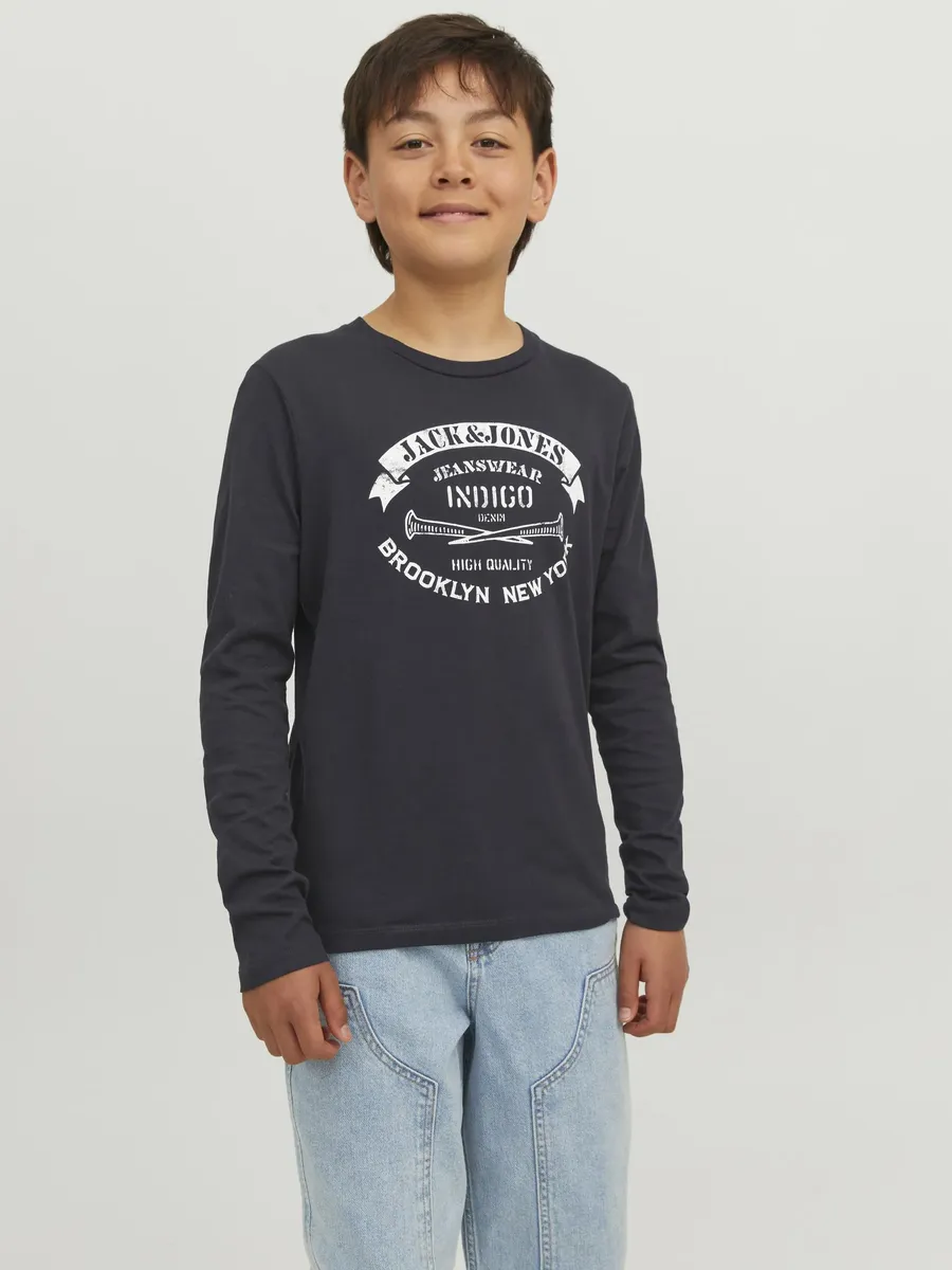 

Рубашка с длинными рукавами для подростков Jack & Jones "JJEJEANS TEE LS O-NECK 23/24 NOOS JNR" Jack & Jones Junior, черный