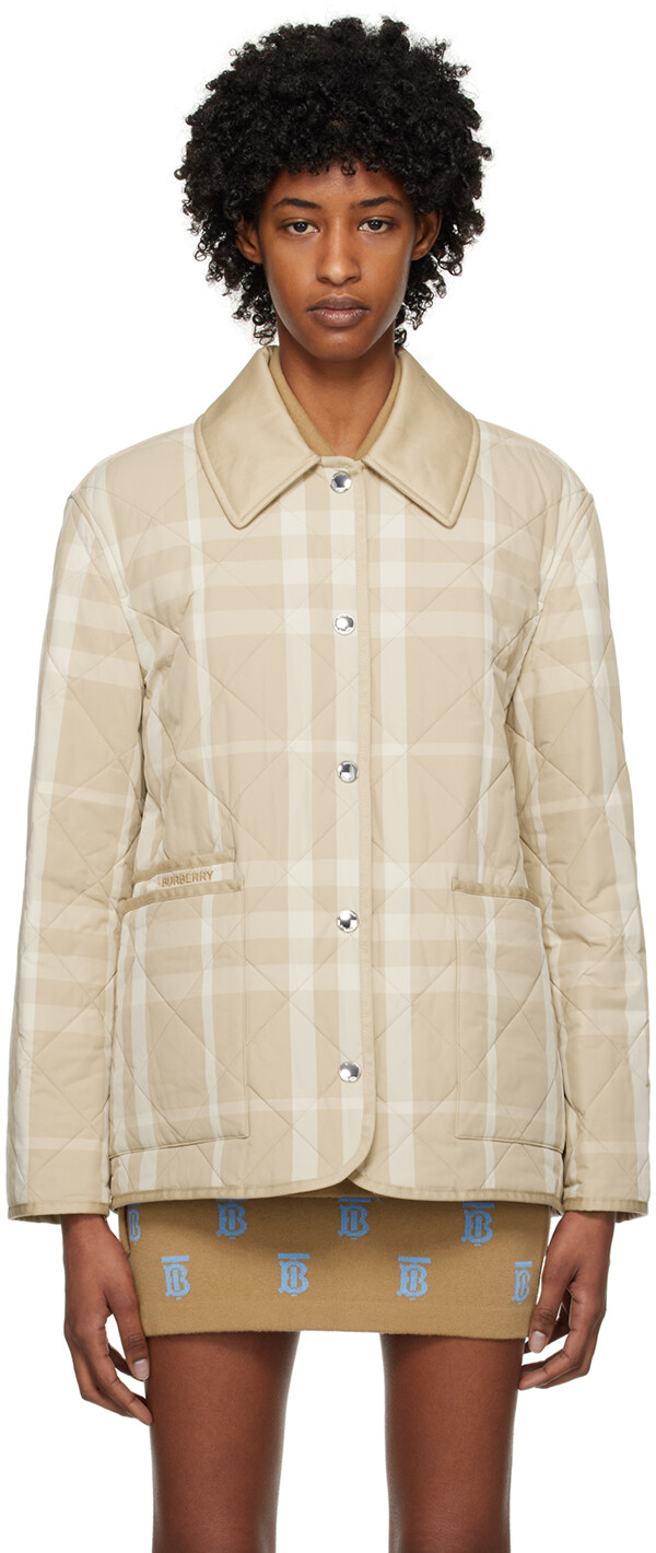 

Бежевый пиджак в клетку Burberry