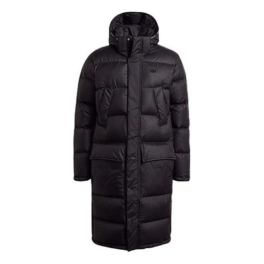 

Пуховик adidas originals Long Dwn Jkt Casual Sports Stay Warm hooded down Jacket Black, черный