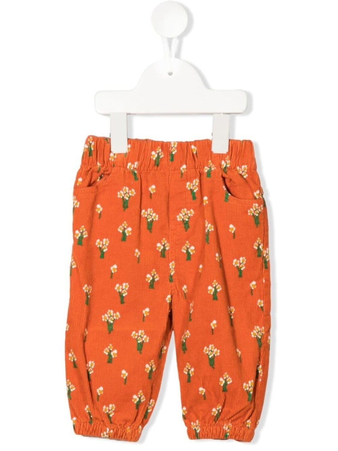 

Вельветовые легинсы с цветочным принтом Stella McCartney Kids, оранжевый