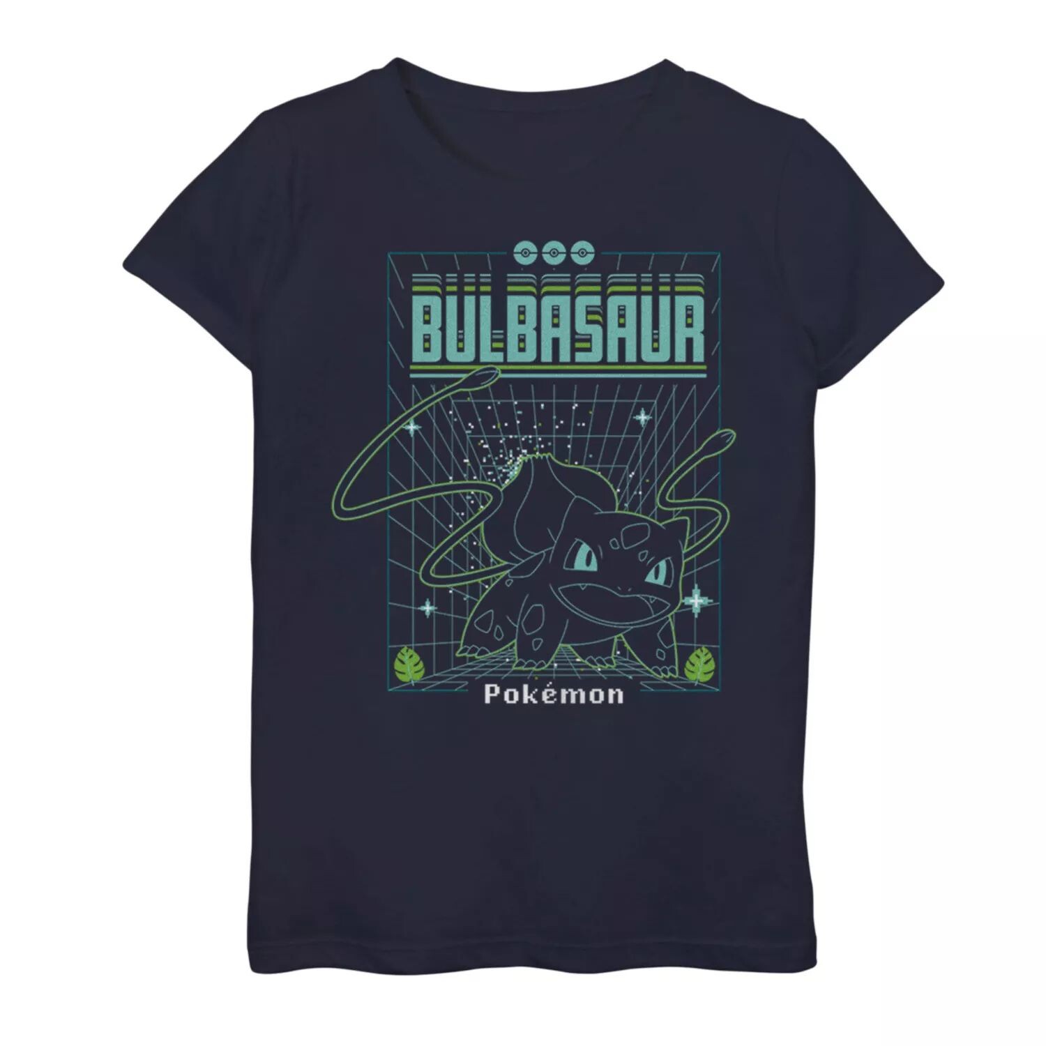 

Футболка с рисунком в виде сетки для девочек Pokemon Bulbasaur Licensed Character