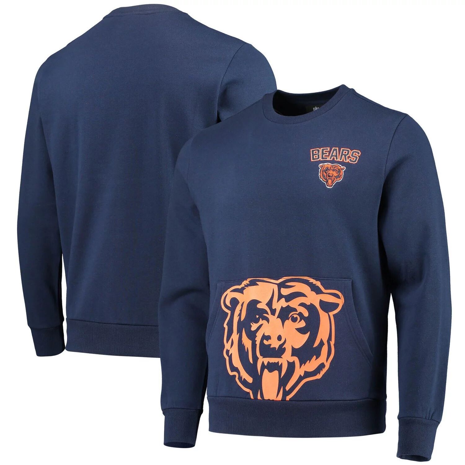 

Мужской темно-синий пуловер с карманами FOCO Chicago Bears
