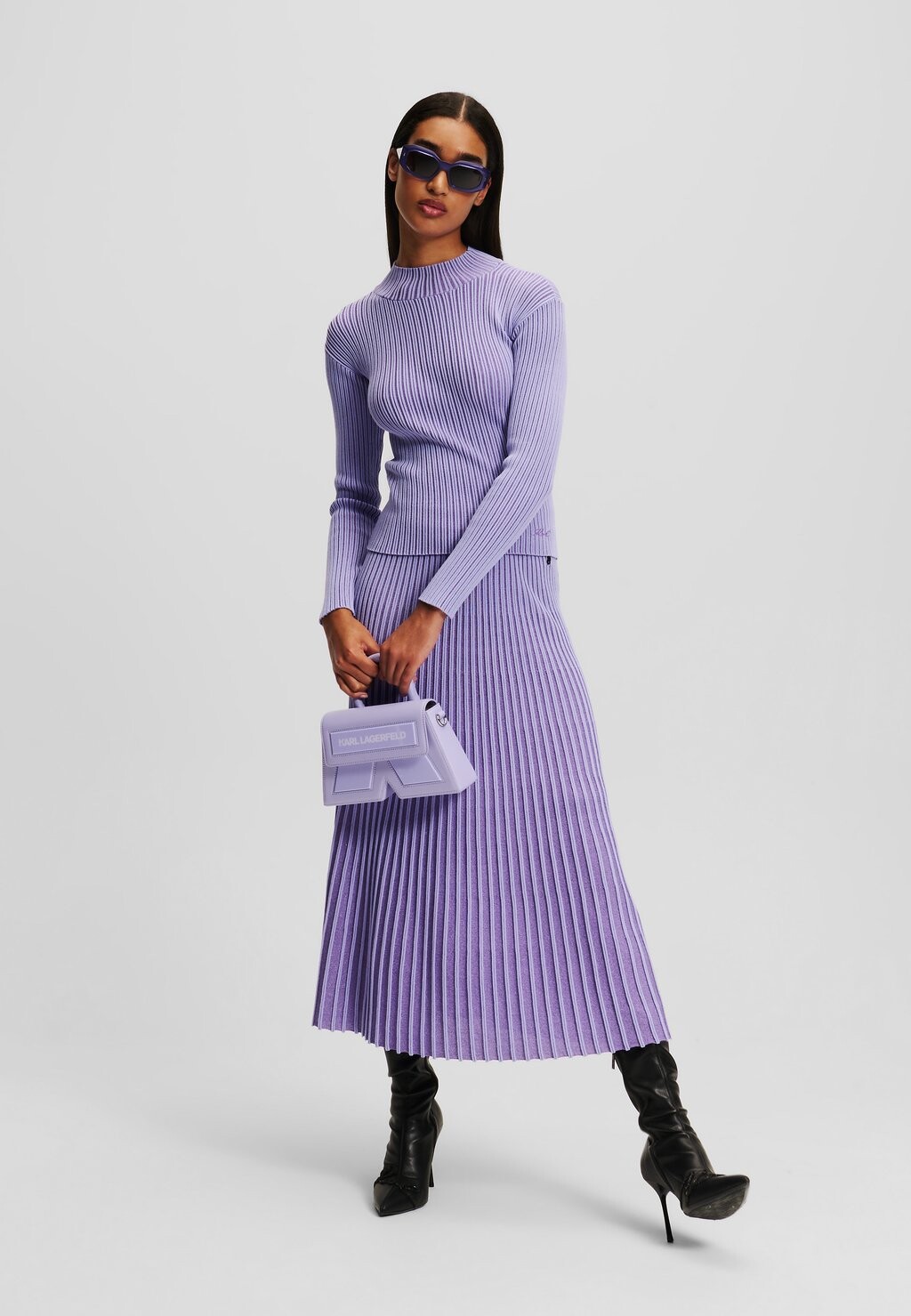 

Юбка А-силуэта METALLIC PLEATED MIDI KARL LAGERFELD, сиреневый