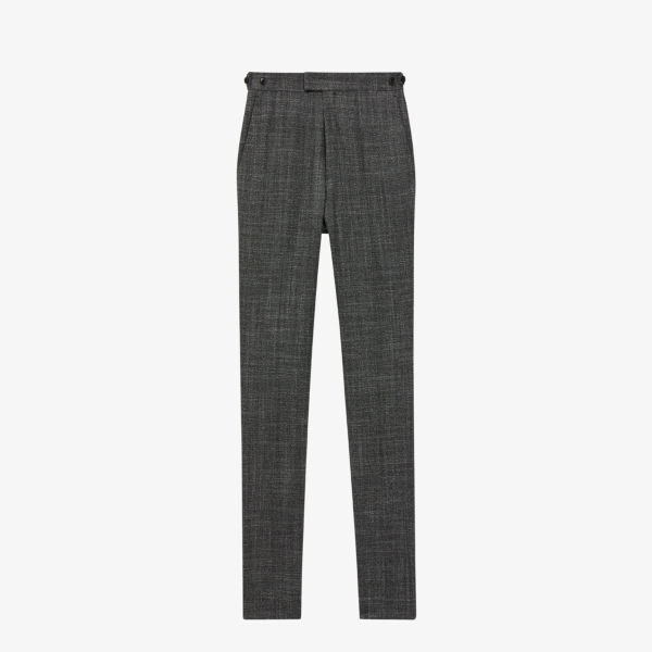 

Брюки крупье узкого кроя из смесовой шерсти Reiss, цвет charcoal