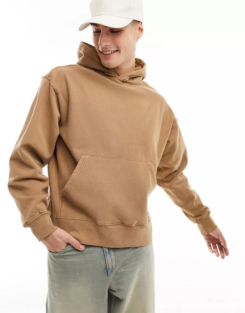

Хлопок: Худи Oversized коричневого цвета Cotton:On
