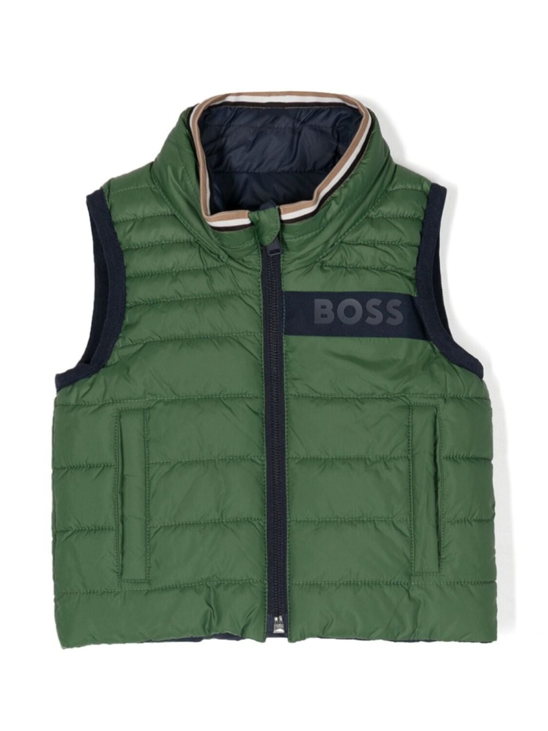 

BOSS Kidswear двусторонний дутый жилет, зеленый