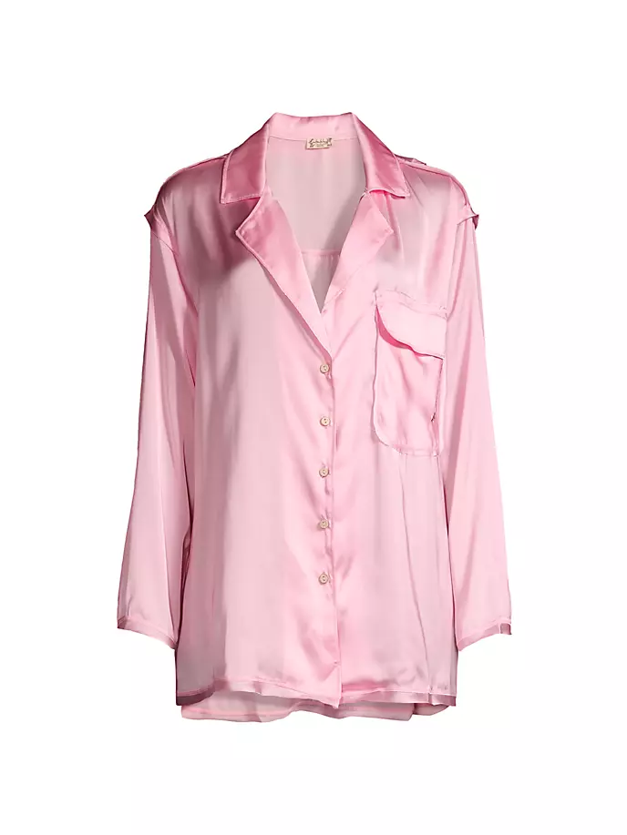 

Атласный топ оверсайз Like Honey Free People, цвет cherry blossom