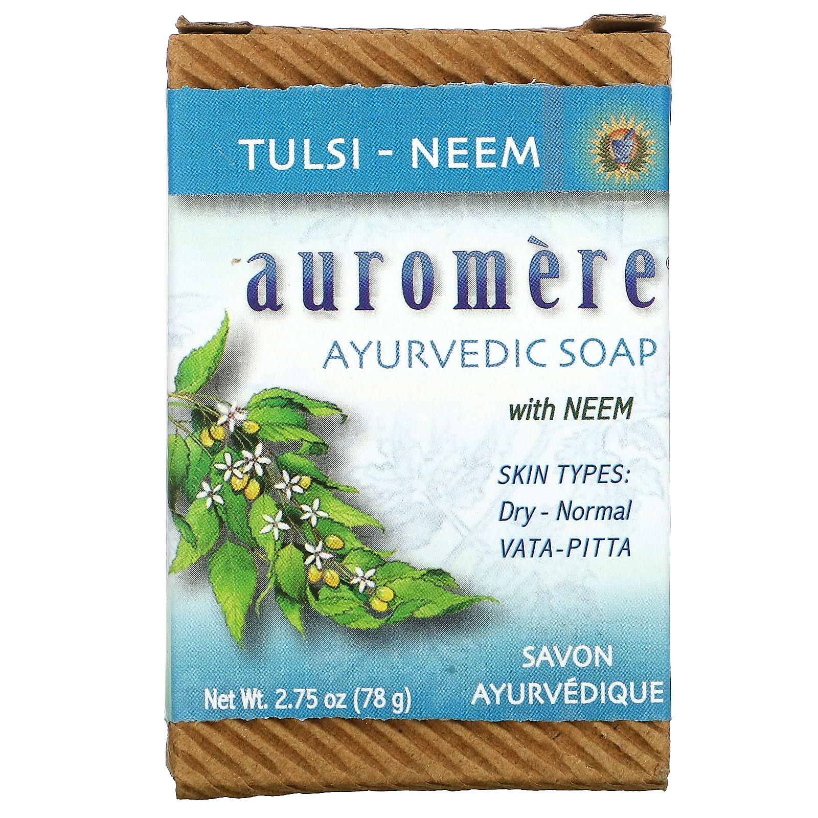 цена Auromere Аюрведическое мыло с Нимом Тулси-Ним 2,75 унции