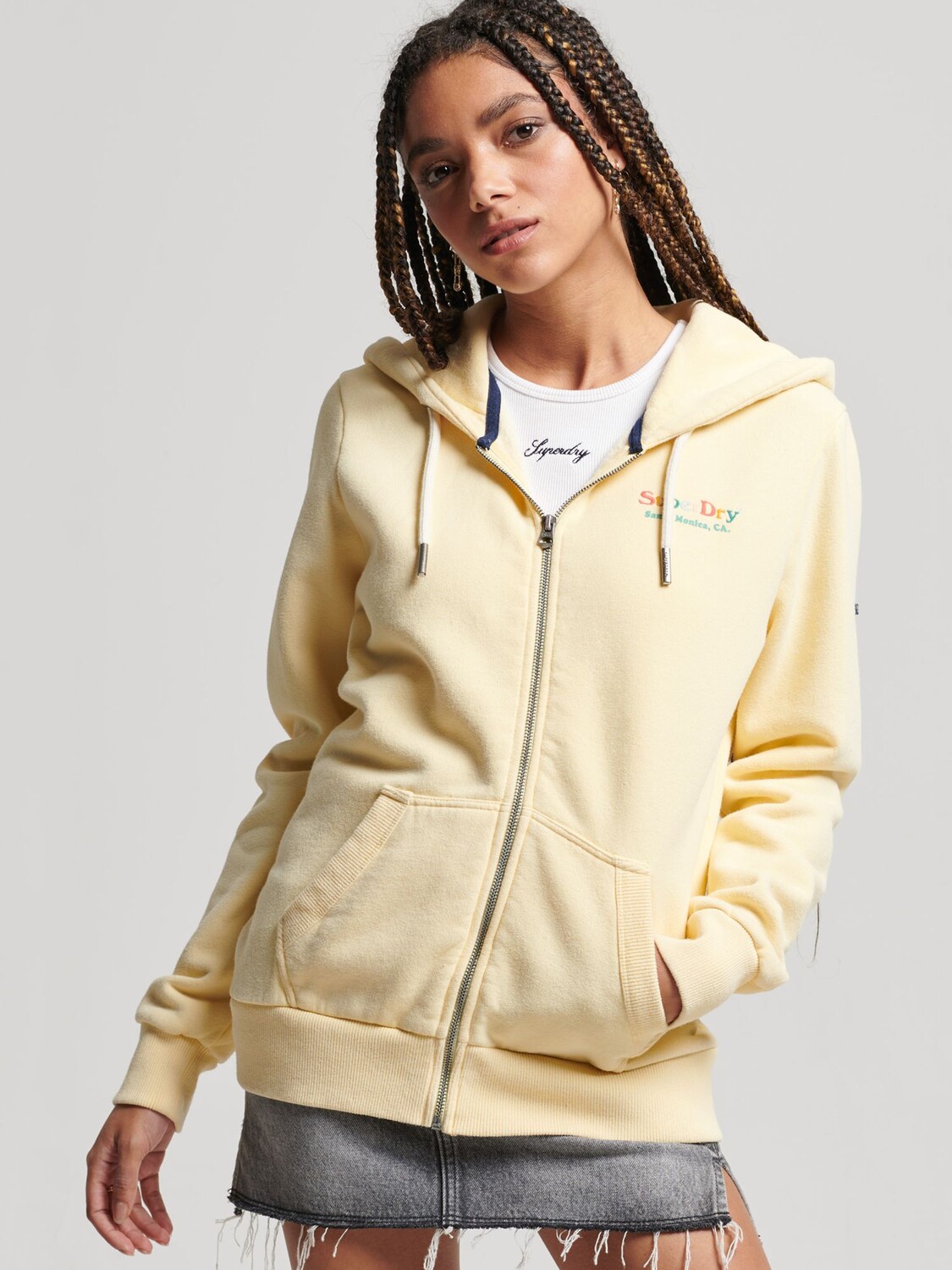 

Толстовка на молнии Superdry Vintage Rainbow, островной желтый