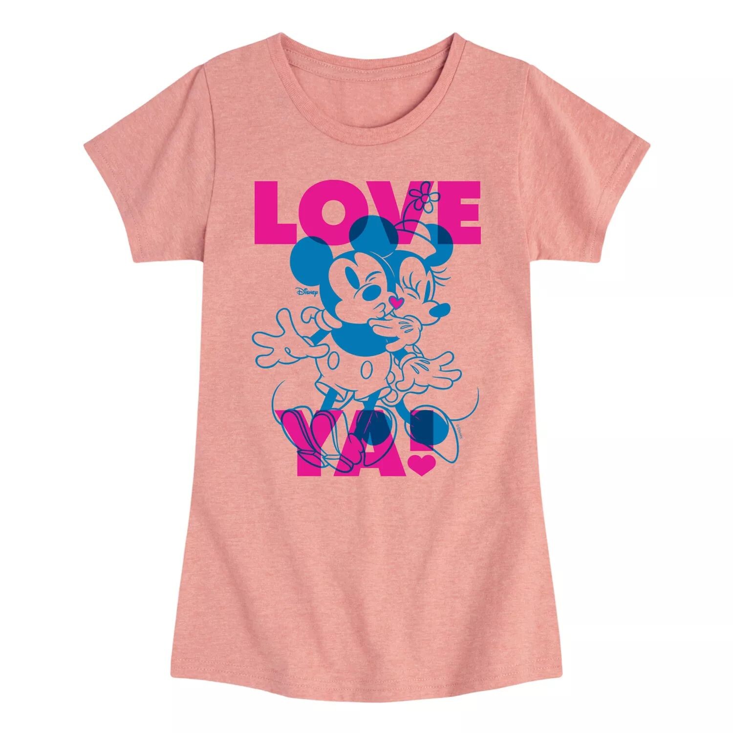 

Футболка с рисунком Love Ya для девочек 7–16 лет Disney's Микки и Минни Маус Licensed Character