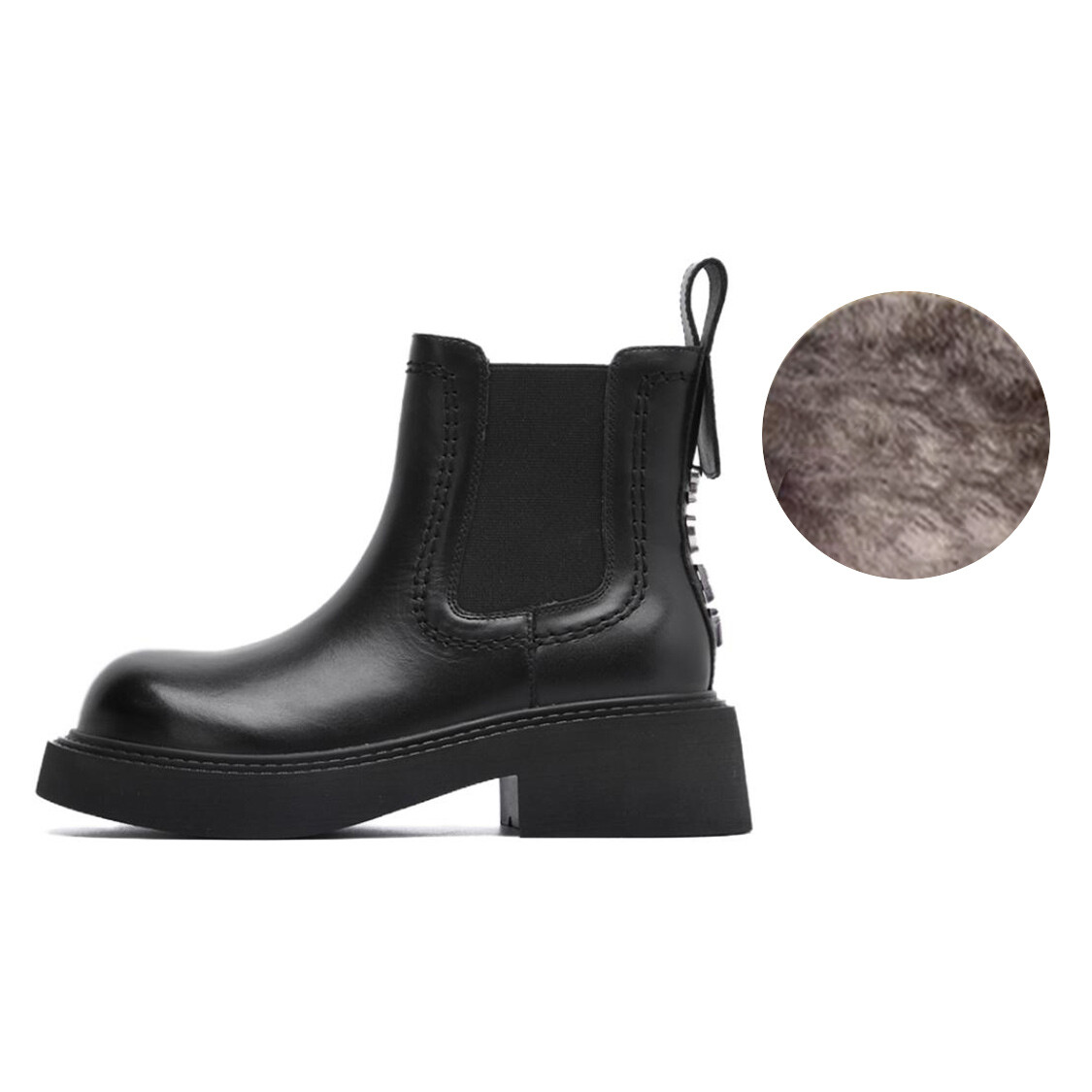 

Ботинки Челси женские Basto, цвет Black Fleece-lined
