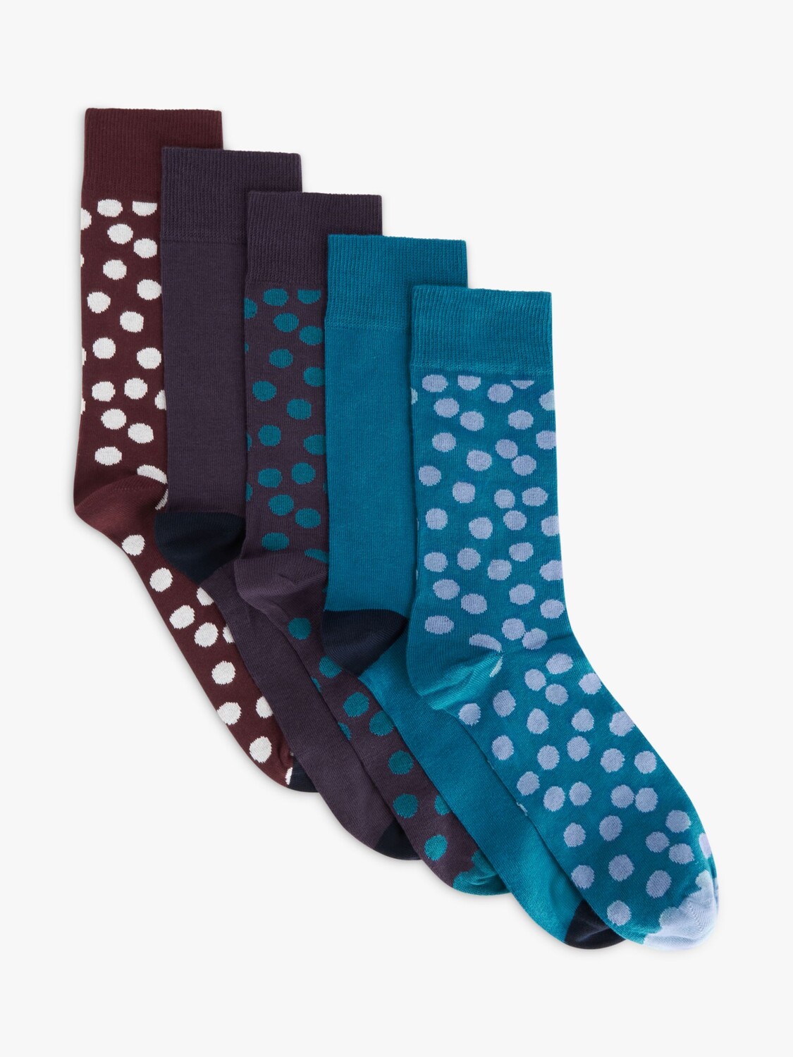 

Хлопковые однотонные/однотонные мужские носки John Lewis ANYDAY, мульти