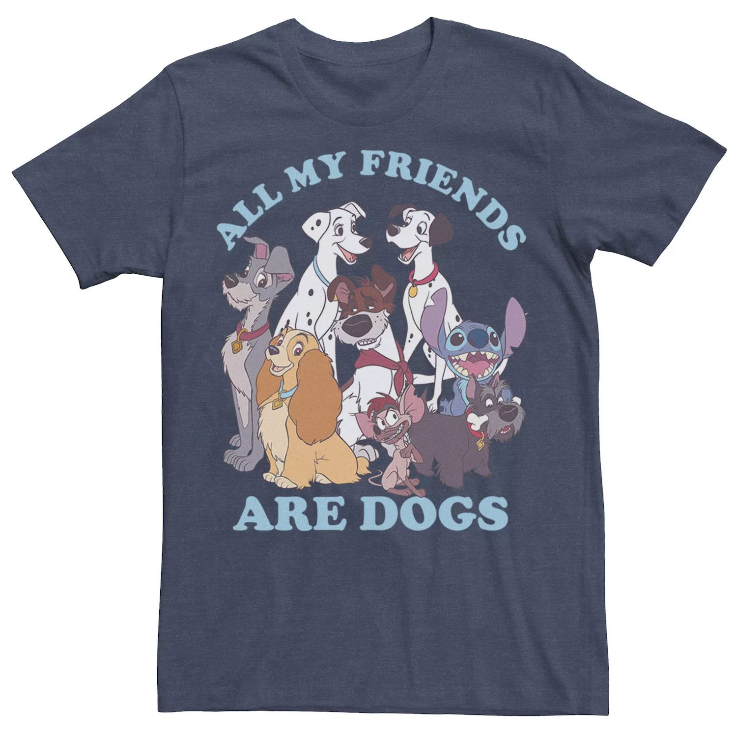Мужская футболка Disney Dog Friends Group Shot Licensed Character мужская классическая футболка mickey and friends group shot disney