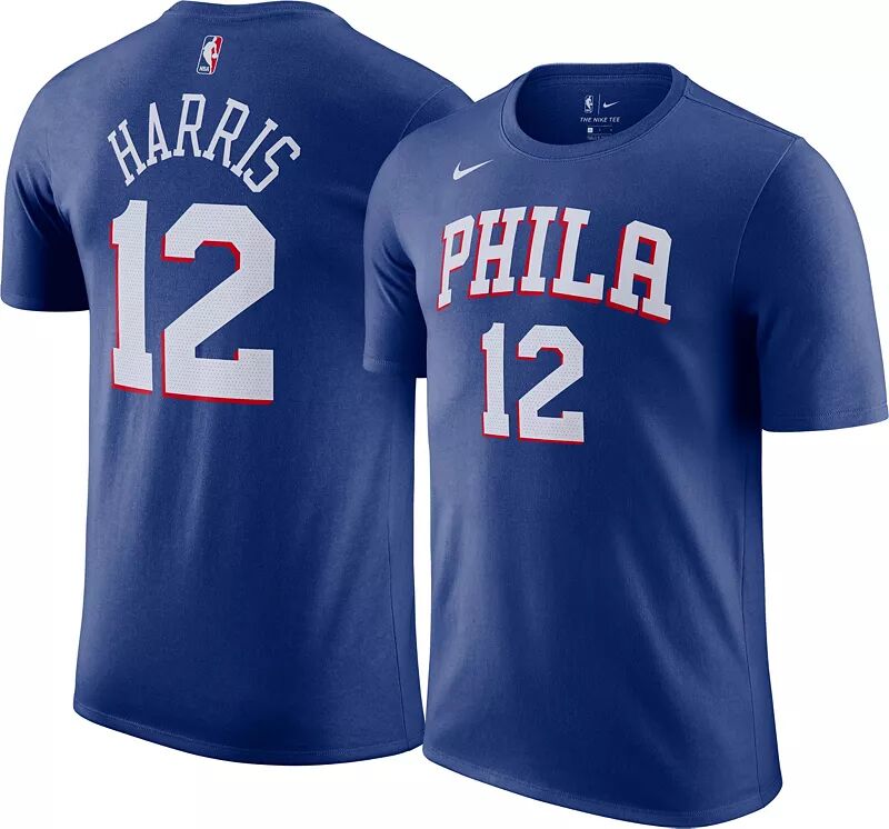 

Мужская футболка НБА Philadelphia 76ers Tobias Harris #12 Blue Icon Nike