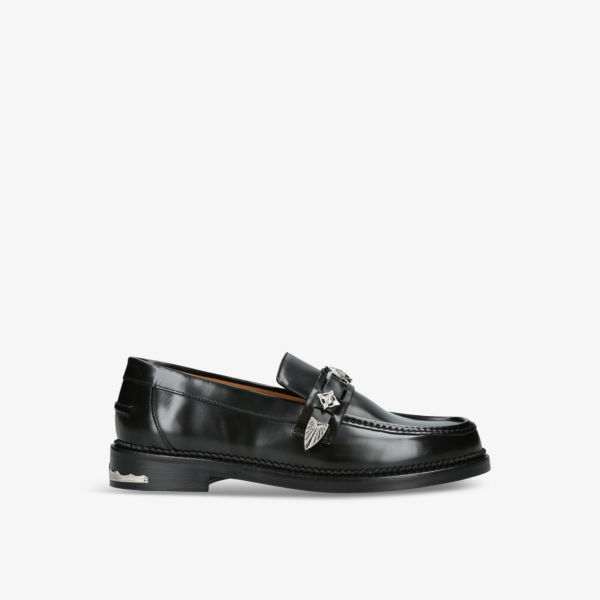 Кожаные лоферы с фурнитурой Toga Virilis, черный черные ботинки на шнуровке toga virilis