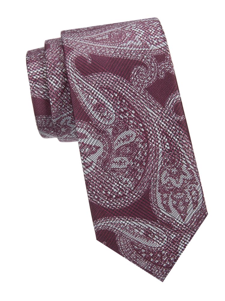 Шелковый галстук с пейсли Brioni, цвет Coffee