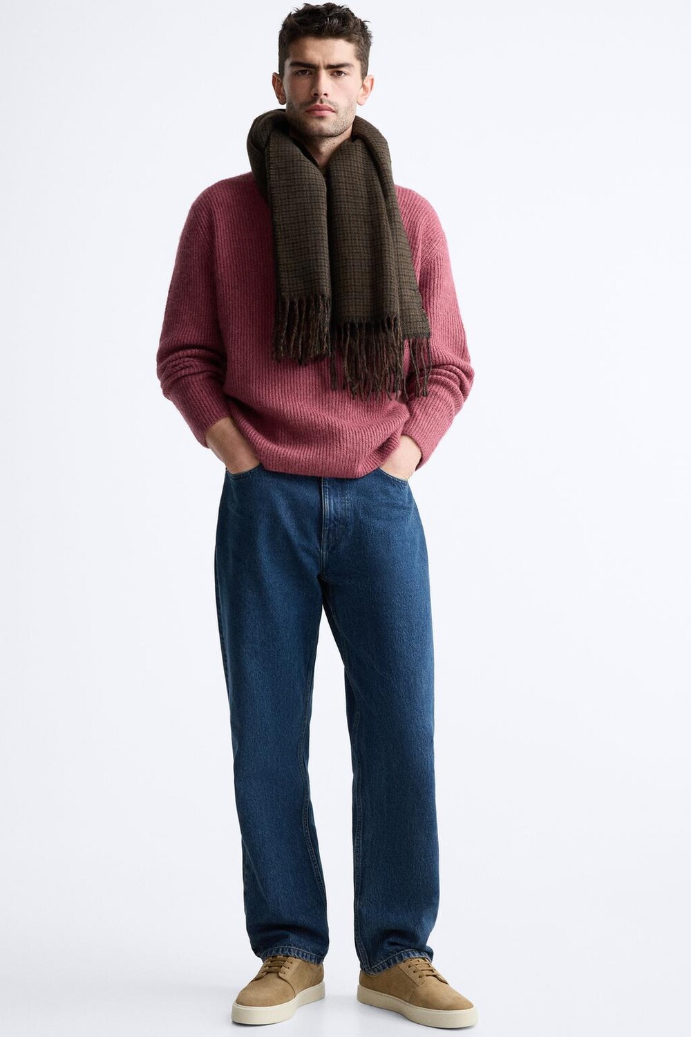 

Кроссовки из замши ZARA, бежевый